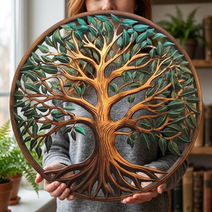 Tree Of Life Sunburst Metal Wall Art With Birds, Nature Inspired Decor