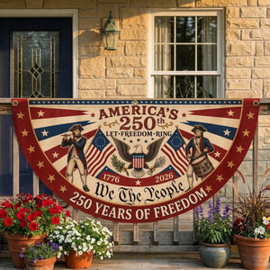 America 250 patriotic semicircle fence flag outdoor porch decor