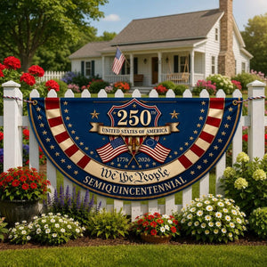 We The People semiquincentennial semicircle fence flag patriotic outdoor decor