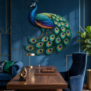 Peacock Metal Wall Art, Large Bird Decor for Living Room, Luxury Handmade Peacock Sign, Elegant Wall Hanging for Home, Modern Wall Art Accent