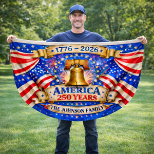 Personalized America 250 years patriotic semicircle fence banner outdoor decor