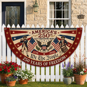 America 250 patriotic semicircle fence flag outdoor porch decor