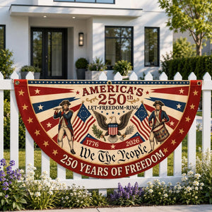 America 250 patriotic semicircle fence flag outdoor porch decor