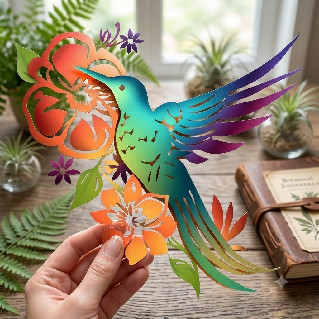 Colorful Hummingbird Hovering Beside Blooming Flowers Metal Sign Metalvn, Hummingbird Metal Wall Art