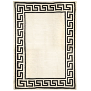 Greek Key Border Flatweave Rug