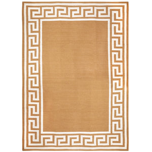 Greek Key Border Flatweave Rug