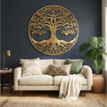 Tree of Life metal wall art sun moon celestial decor boho spiritual wall hanging large round metal art home living room decor gift idea