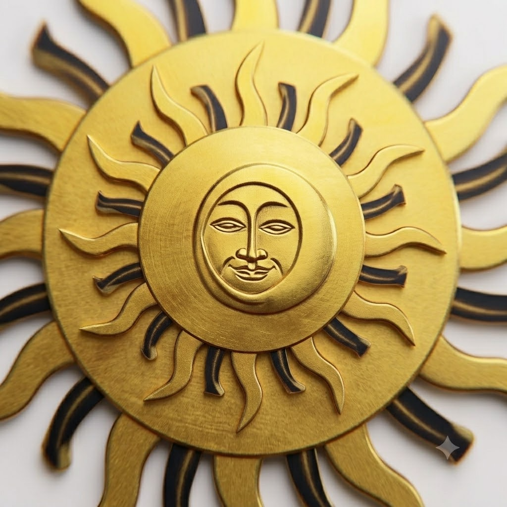 Celestial Sun Moon Garden Metal Sign, Boho Home Decor, Vibrant Wall Art