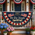 Personalized 250th anniversary patriotic semicircle fence banner outdoor decor