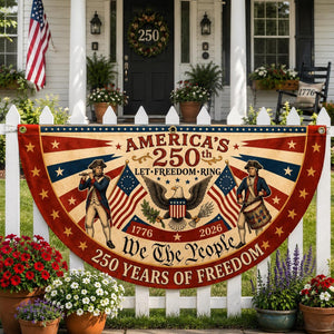 America 250 patriotic semicircle fence flag outdoor porch decor