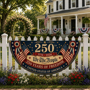 We The People patriotic semicircle fence banner for America 250th anniversary