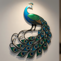 Peacock Metal Wall Art, Large Bird Decor for Living Room, Luxury Handmade Peacock Sign, Elegant Wall Hanging for Home, Modern Wall Art Accent