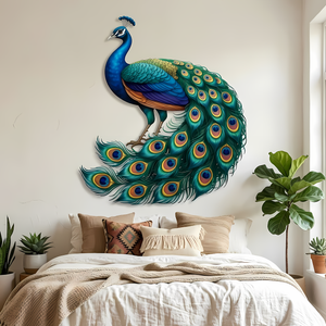 Peacock Metal Wall Art, Large Bird Decor for Living Room, Luxury Handmade Peacock Sign, Elegant Wall Hanging for Home, Modern Wall Art Accent