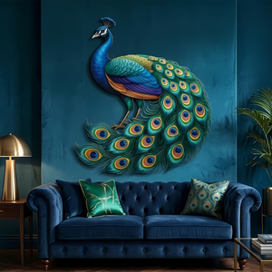 Peacock Metal Wall Art, Large Bird Decor for Living Room, Luxury Handmade Peacock Sign, Elegant Wall Hanging for Home, Modern Wall Art Accent
