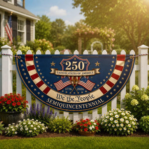We The People semiquincentennial semicircle fence flag patriotic outdoor decor