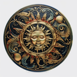 Celestial Sun Moon Garden Metal Sign, Large Smiling Sun Intertwined With An Elegant Crescent Moon