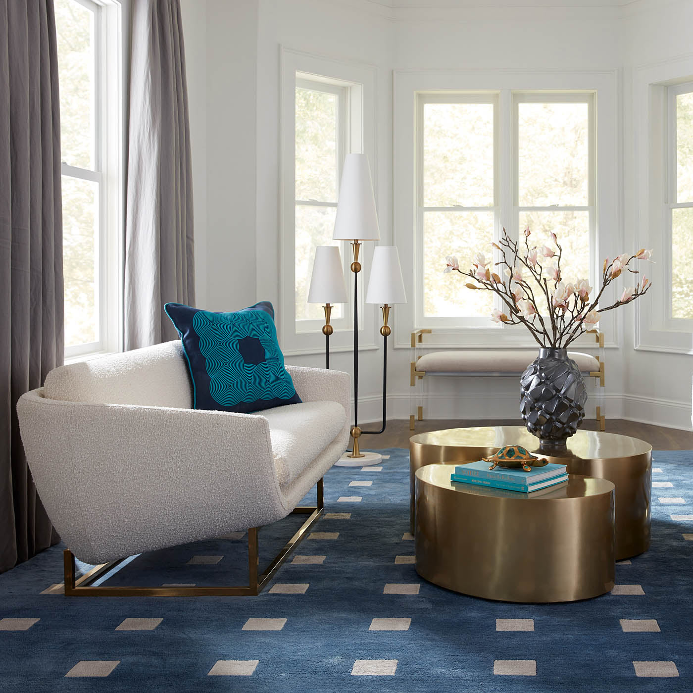 Small Squares Hand-Knotted Rug