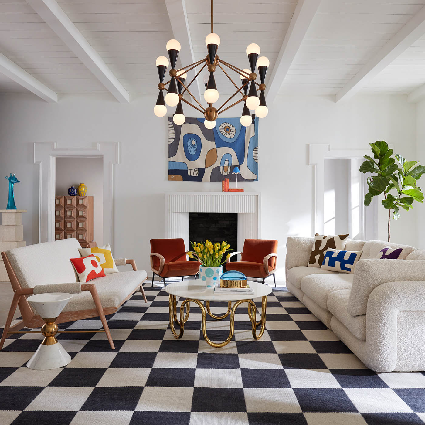 Checkerboard Medium Scale Flatweave Rug