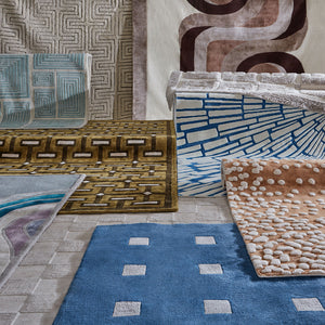 Small Squares Hand-Knotted Rug