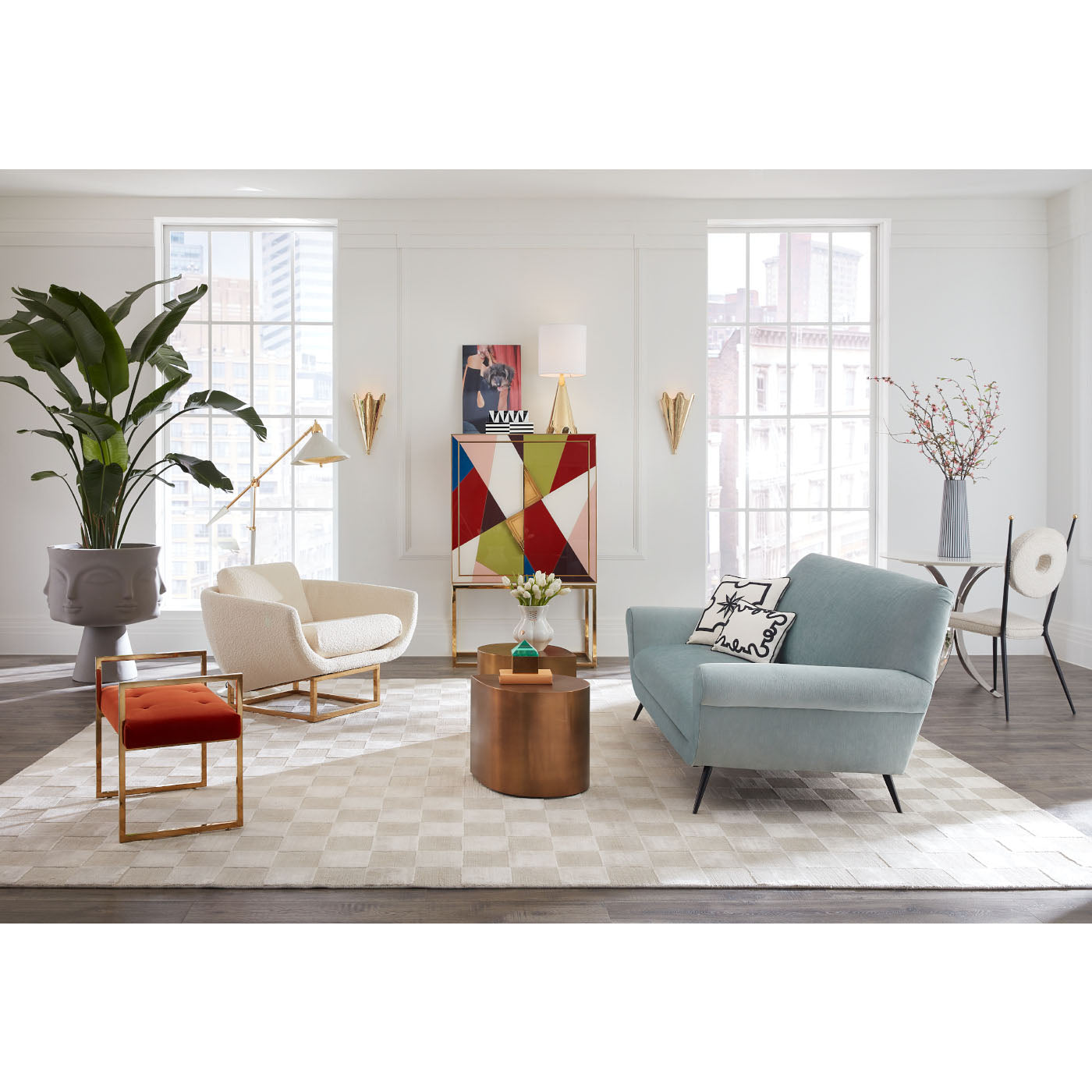 Checkerboard Hand-Loomed Rug