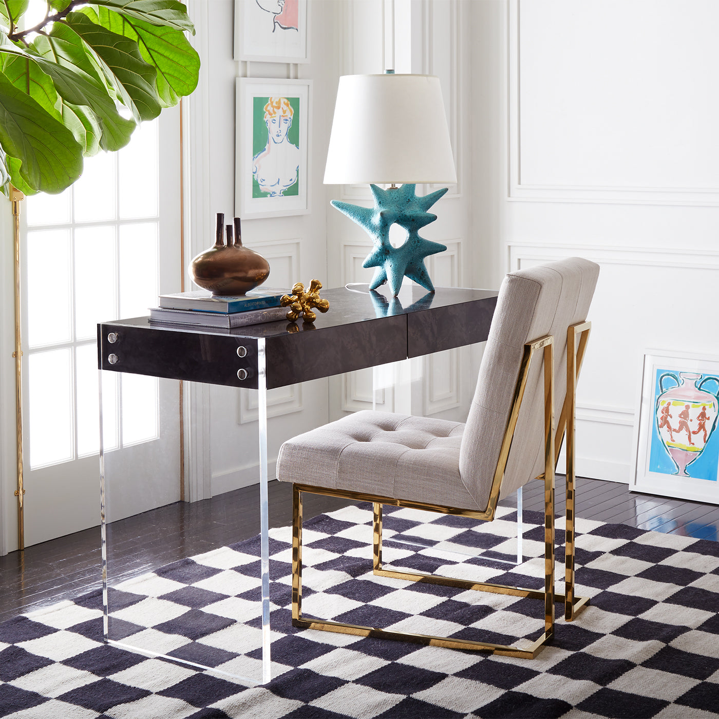 Checkerboard Medium Scale Flatweave Rug