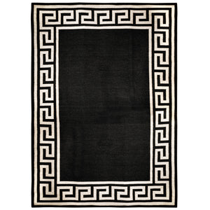 Greek Key Border Flatweave Rug