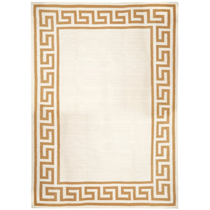 Greek Key Border Flatweave Rug