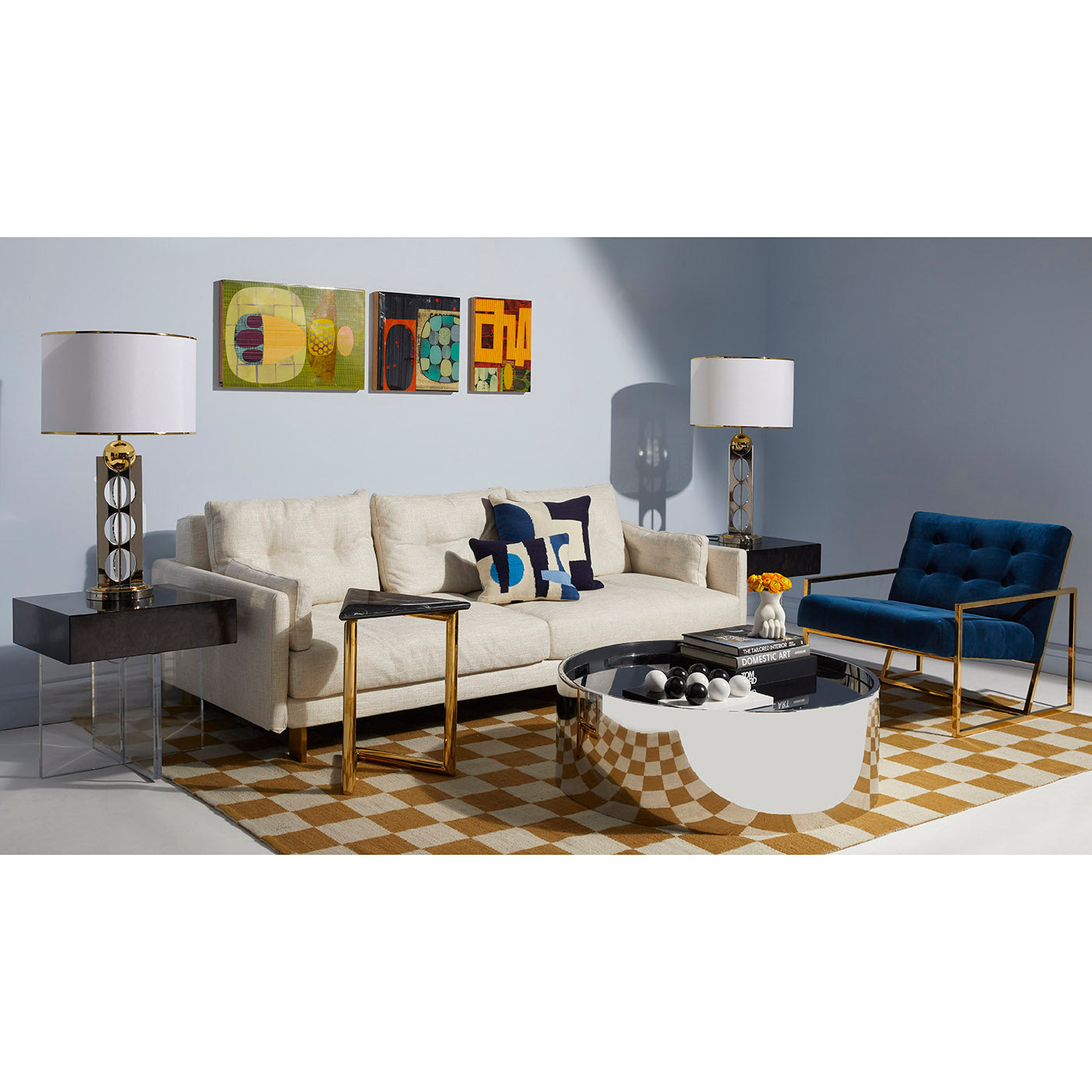 Checkerboard Medium Scale Flatweave Rug