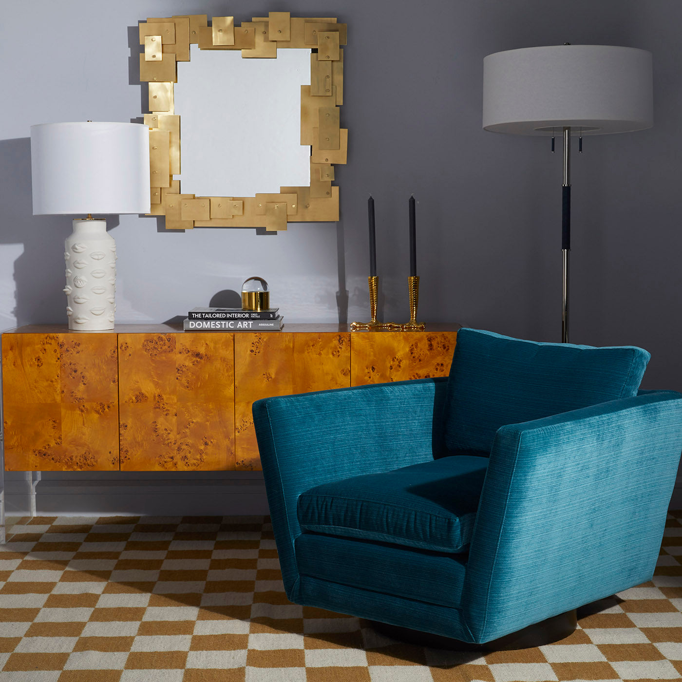 Checkerboard Medium Scale Flatweave Rug